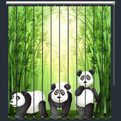 panda Baskılı Kumaş Dikey Perdeler (Logo, Manzara, Resim, Fotoğraf, Poster Baskılı)