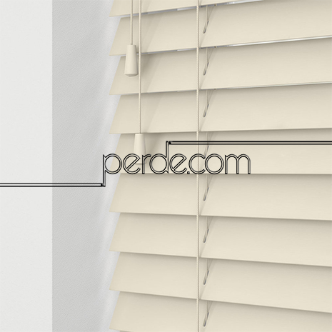 Krem Ahşap Jaluzi Perde