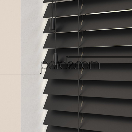 Siyah Ahşap Jaluzi Perde