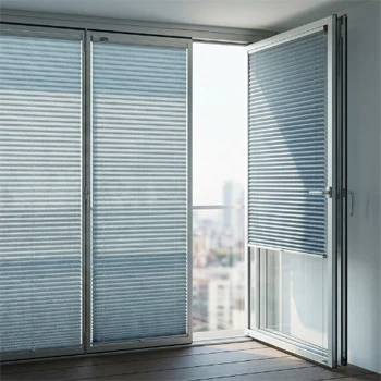 Açık Gri Pliseli Perde - Cam Balkon Özel Ölçü Plicell