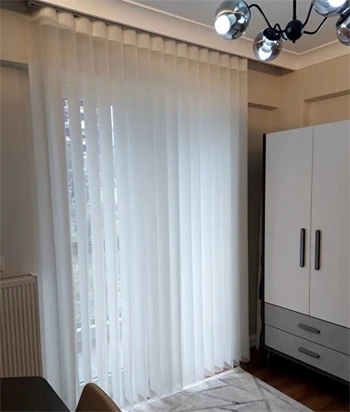 Akıllı Dikey Tül Perde Beyaz