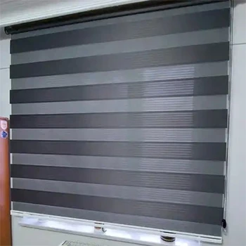 Antrasit Pileli Zebra Stor Perde