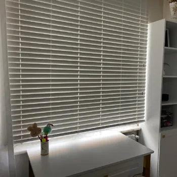 Beyaz Fauxwood Ahşap Jaluzi Perde