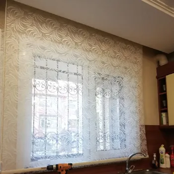 Çift mekanizmalı yaprak desenli tül stor perde