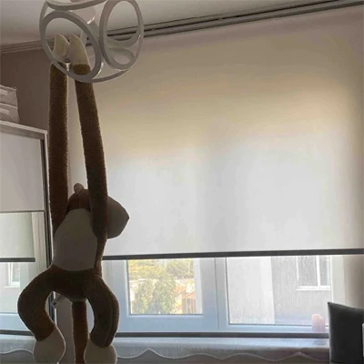 Çocuk Odası Çift Mekanizmalı Sade Tül Stor Perde Beyaz
