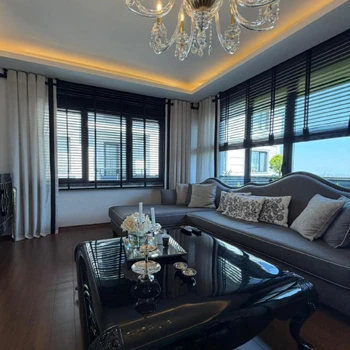 Doğal Ahşap Görünümlü Jaluzi Salon Perdesi