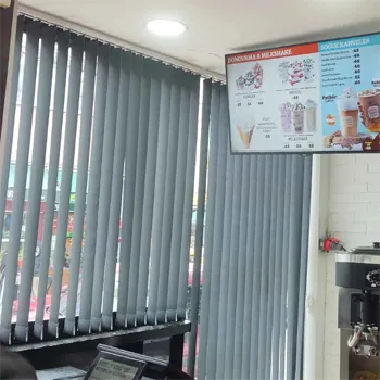 Gri Dikey Blackout Stor Restoran Perdesi