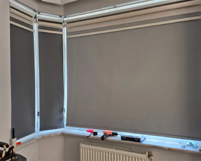 Gri ve Koyu Gri Karartma Stor Perde