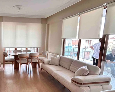 Keten Görünümlü Krem Stor Perde