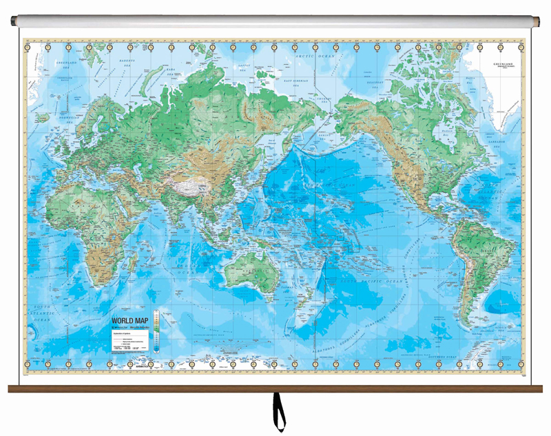 Dünya Haritası Desenli Perde