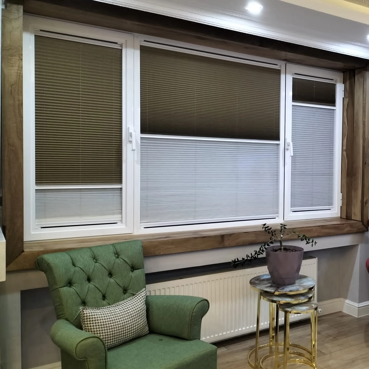 Yapışkanlı plicell cam balkon plise perde