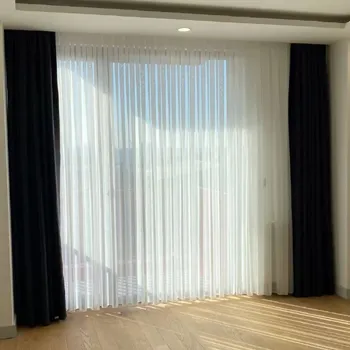 Pilesiz sade karartma ve sık pile sade tül perde