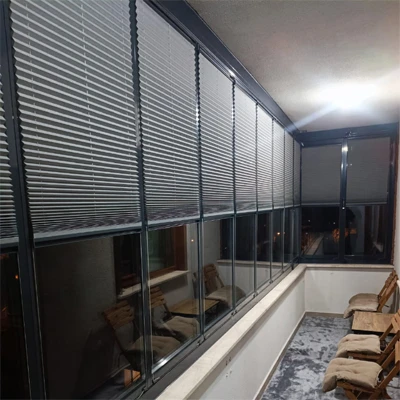 Plicell Cam Balkon Plise Perde - Antrasit Gri Isı Yalıtımlı Seri