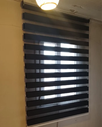 Siyah Zebra Perde Kornişe Montaj Ucuz Fiyat