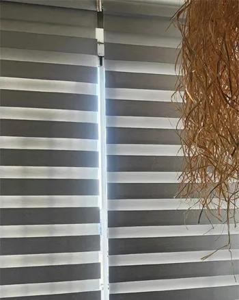 Tek Kasada Stor Zebra Perde Gri