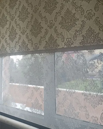Çiftli sistem damask desen tül stor perde